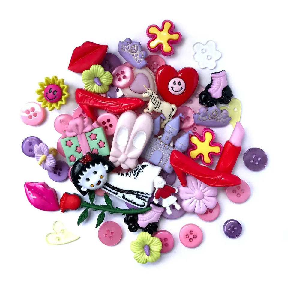 Buttons Galore Girls Value Pack Mädchenknöpfe ca. 50 Stück
