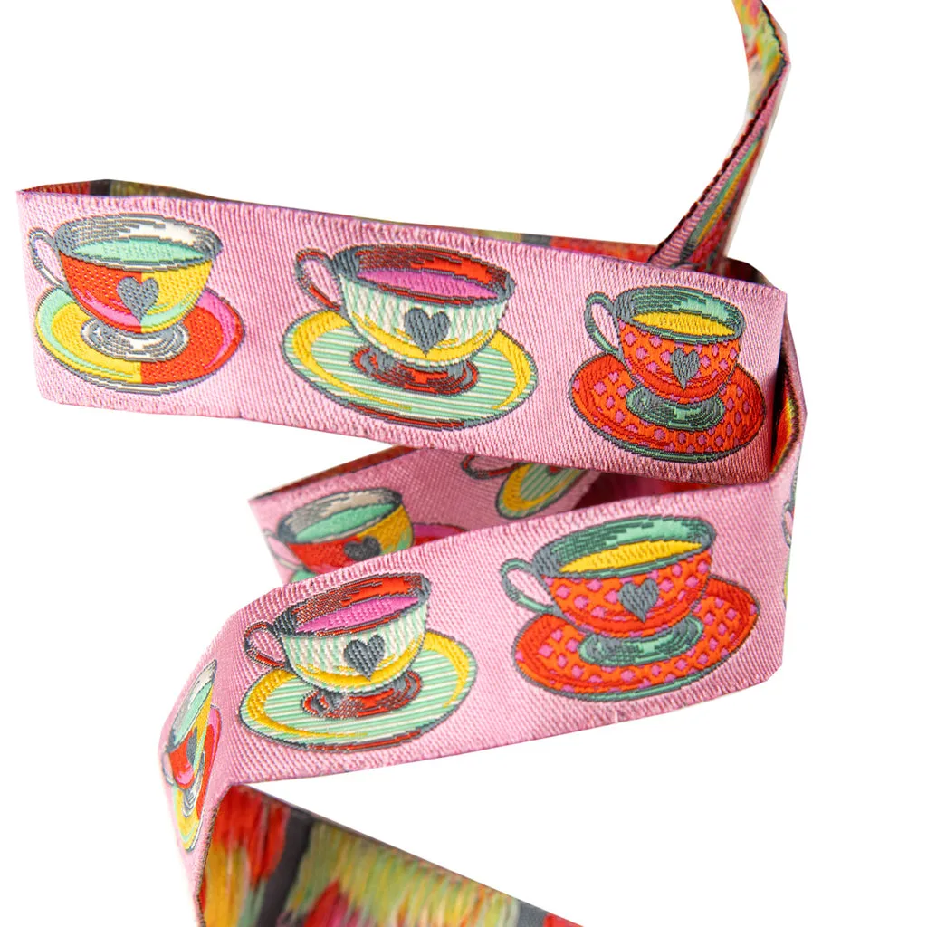 Renaissance Ribbon Curiouser Tea Time Webband 1 Yard Teetassen