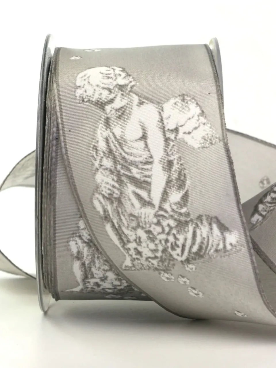 ALJO DESIGN Trauerband Michelangelos Engel Grau 70 mm 20 m