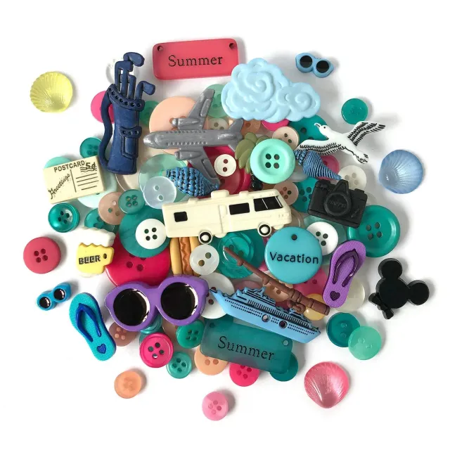 Buttons Galore Vacation Nähknöpfe Freizeit-Set 50 Stk