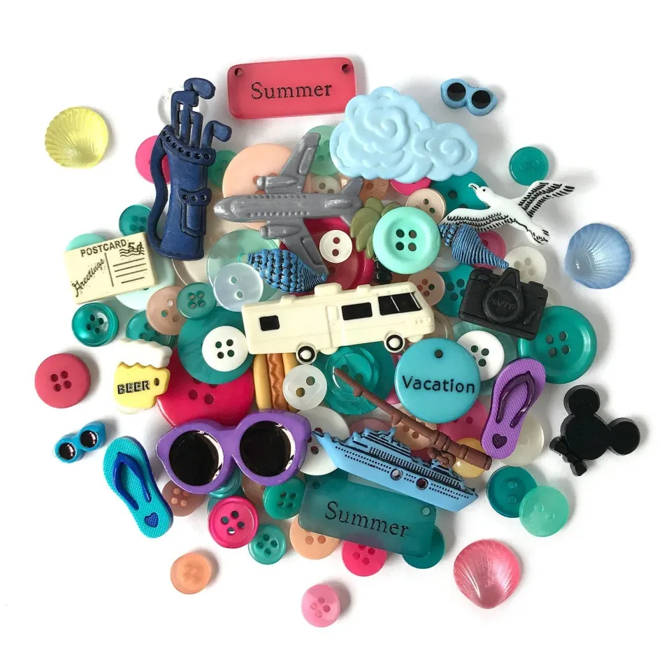 Buttons Galore Vacation Nähknöpfe Freizeit-Set 50 Stk