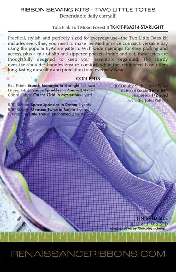 Renaissance Ribbon Two Little Totes Taschen-Nähset Medium Tasche