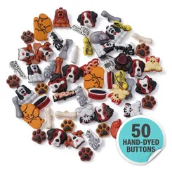 Buttons Galore Pets Knöpfe Sortiment 50 Stück Hunde Katzen