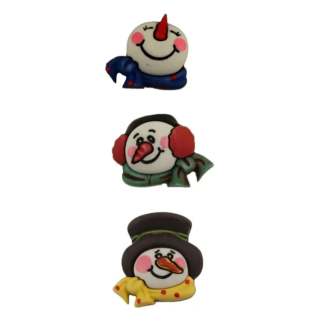 Buttons Galore Snowmen Nähknöpfe 3er Schneemann Weihnachten