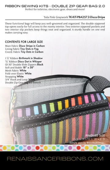 Renaissance Ribbon Double Zip Gear Bag 2.0 Sewing Kit