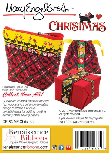 Renaissance Ribbon Mary Engelbreit Christmas Schmuckband Set 5 Yards