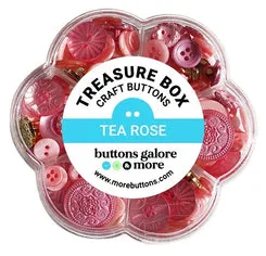 Buttons Galore Treasure Box Tea Rose Knöpfe 100er rosa