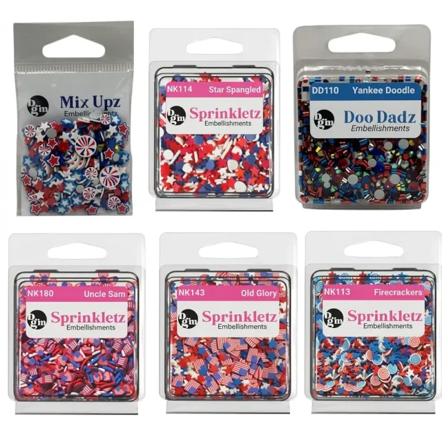 Buttons Galore Patriotic Bastelmix 6er Set rot-weiß-blau