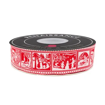 Renaissance Ribbon Buon Natale Holiday Stamps Weihnachtsband 1 Yard Polyester