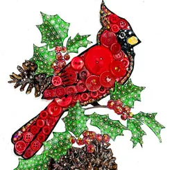Buttons Galore Cardinal Bastelset rot Knopfbild