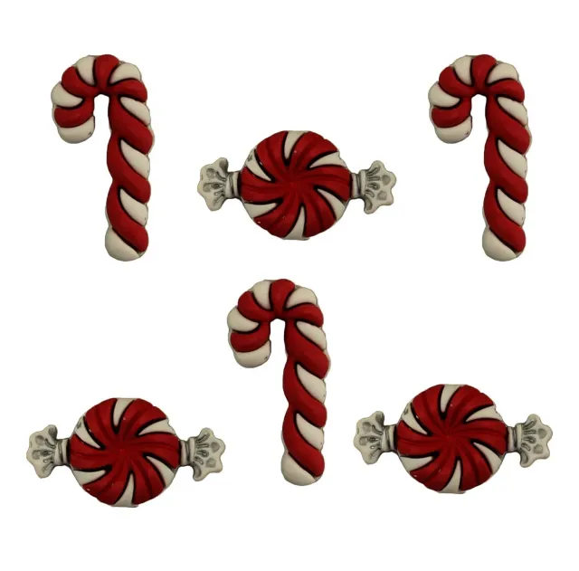 Buttons Galore Peppermint Twist Nähknopf rot-weiß 1 Stück