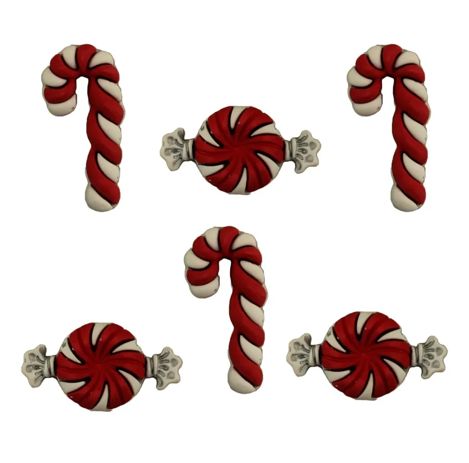 Buttons Galore Peppermint Twist Nähknopf rot-weiß 1 Stück