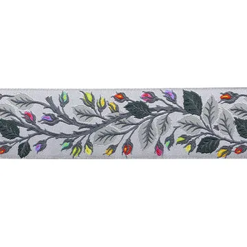 Renaissance Ribbon Graywork Beautymark Band Fog 1 Yard