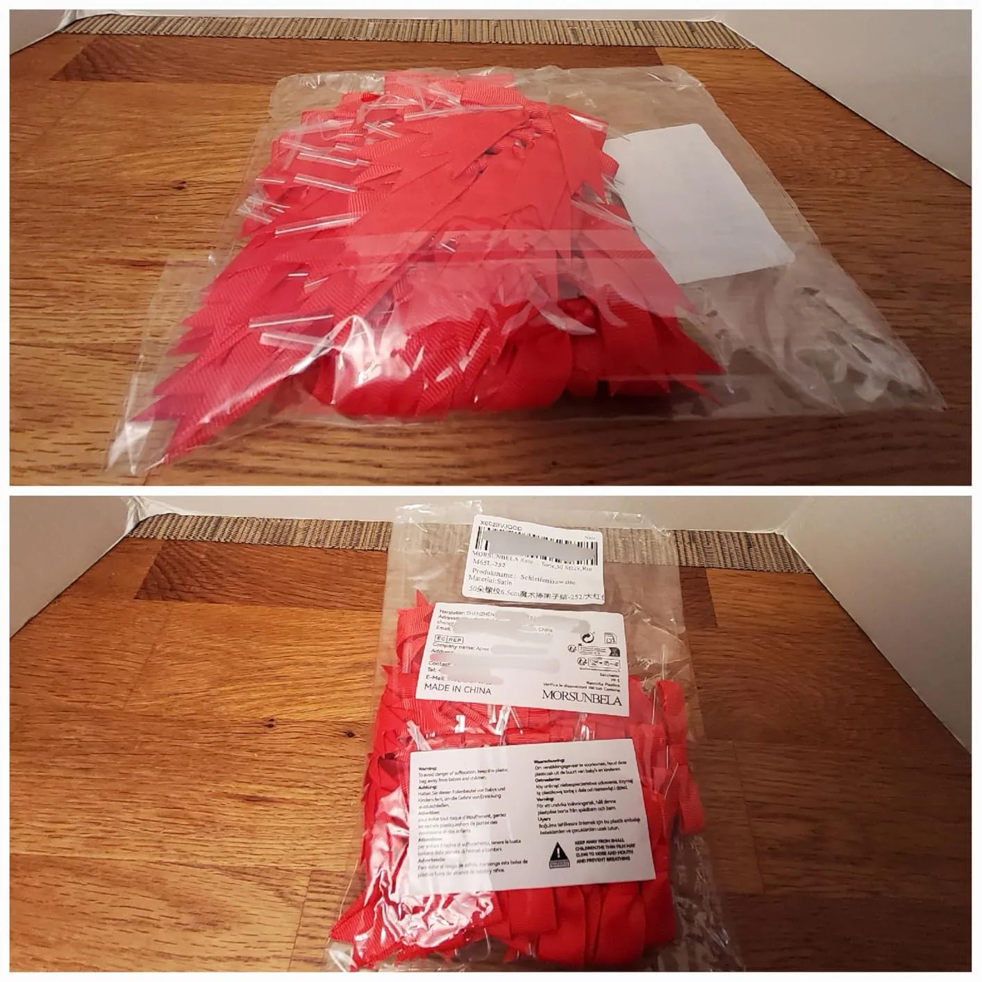 MORSUNBELA Geschenkschleifen Satin selbstklebend 50 Stk