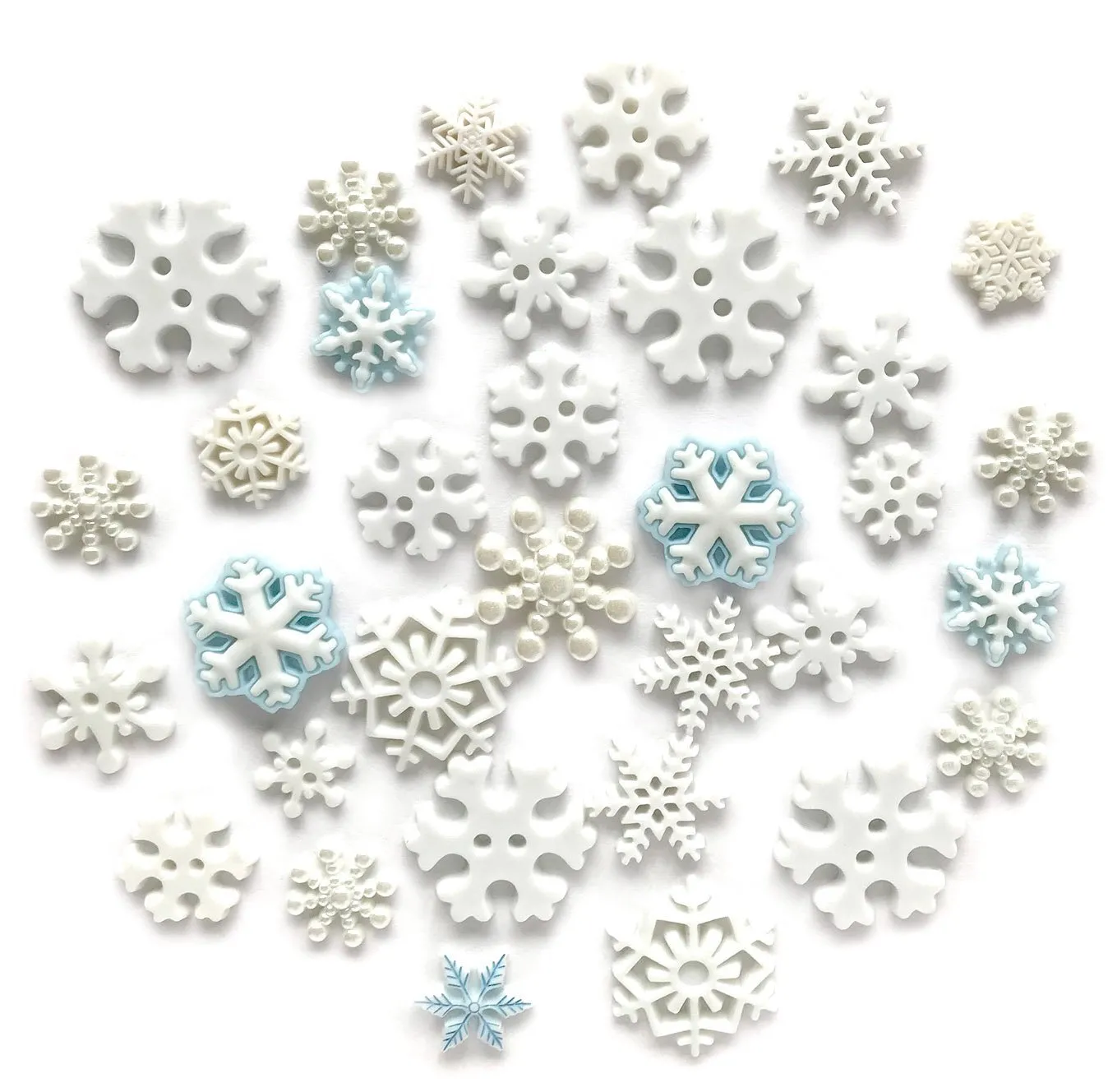 Buttons Galore Snowflake Nähknöpfe 100 Stück farbecht
