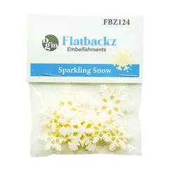 Buttons Galore Sparkling Snow Flatbacks Schneeflocken 7 Stück