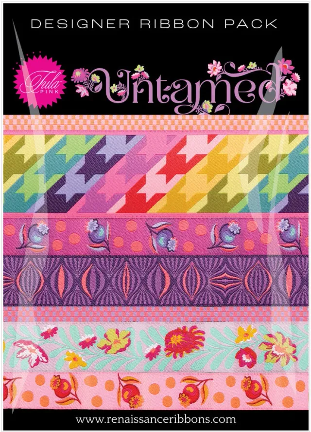 Renaissance Ribbon Untamed Webband-Set 7 Bänder je 1 Yard Blumen