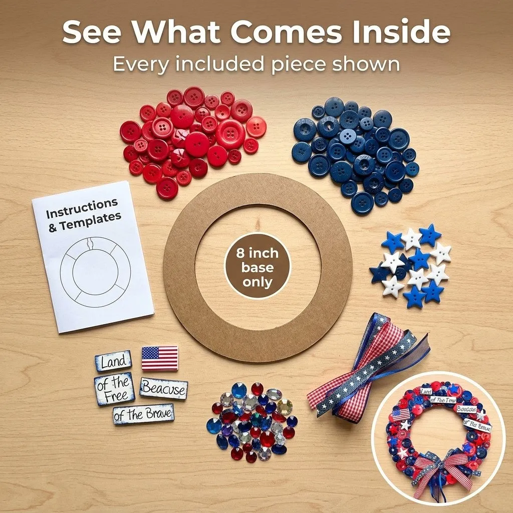 Buttons Galore Patriotic Wreath Bastelset Kranz 20 cm