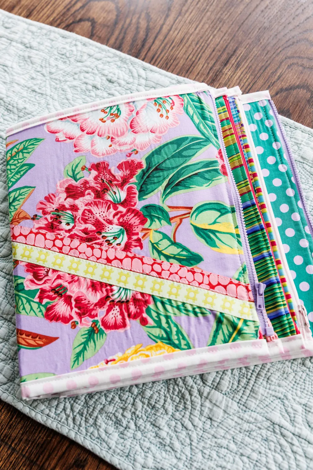 Renaissance Ribbon Booklet Pouch Nähset Groß mit Zippern