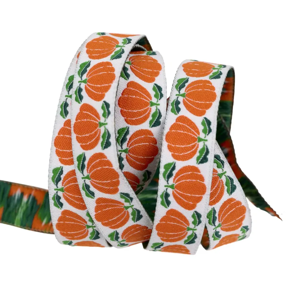 Renaissance Ribbon In the Vegetable Garden Pumpkins Band 5/8 Zoll 1 Yard Polyester
