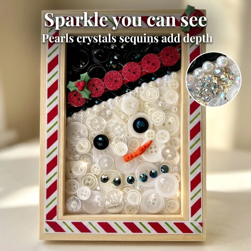 Buttons Galore Snowman Frame Bastelset Schneemann 5x7