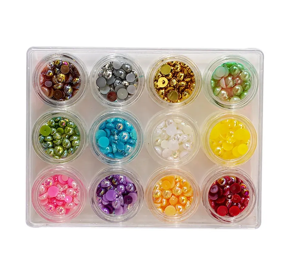 Buttons Galore Half Pearlz Halbperlen 42 g 12 Farben irisierend