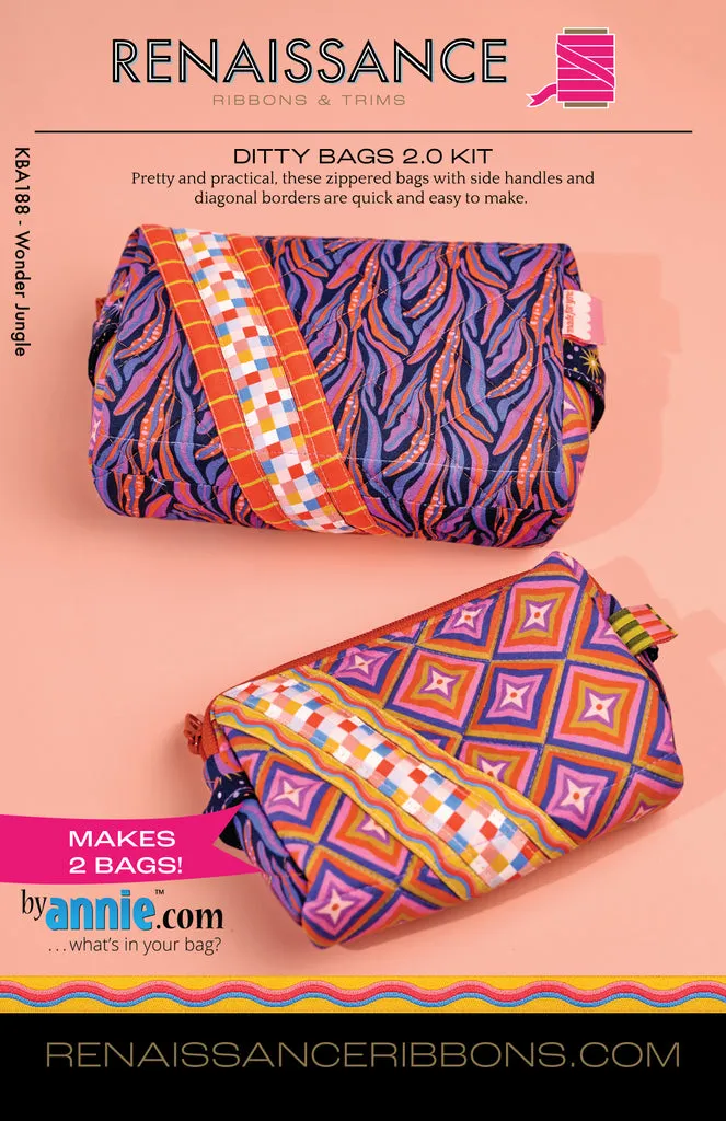 Renaissance Ribbon Ditty Bags 2.0 Nähset Baumwolle Reißverschluss