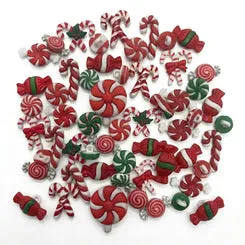 Buttons Galore Candy Cane Weihnachtsknöpfe 50 Stück zum Annähen