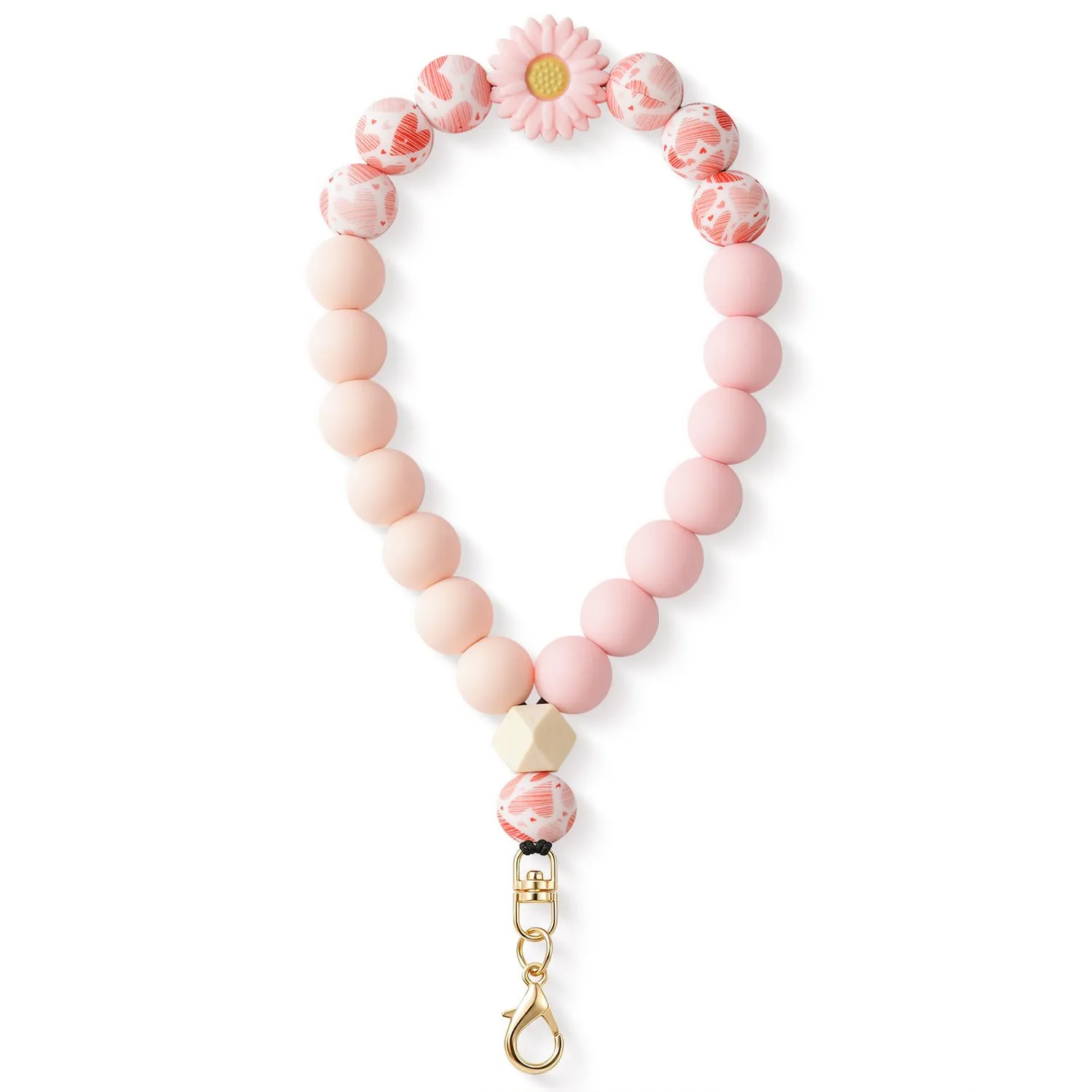 MORSUNBELA Handykette Perlen Handgelenk Silikon 16cm