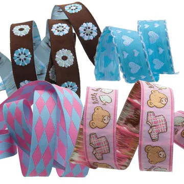 Renaissance Ribbon Mini Pack Bären Rosa Webband 4 Yards