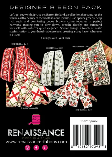 Renaissance Ribbon Spruce Designer Pack Webband-Set 5x 1 Yard