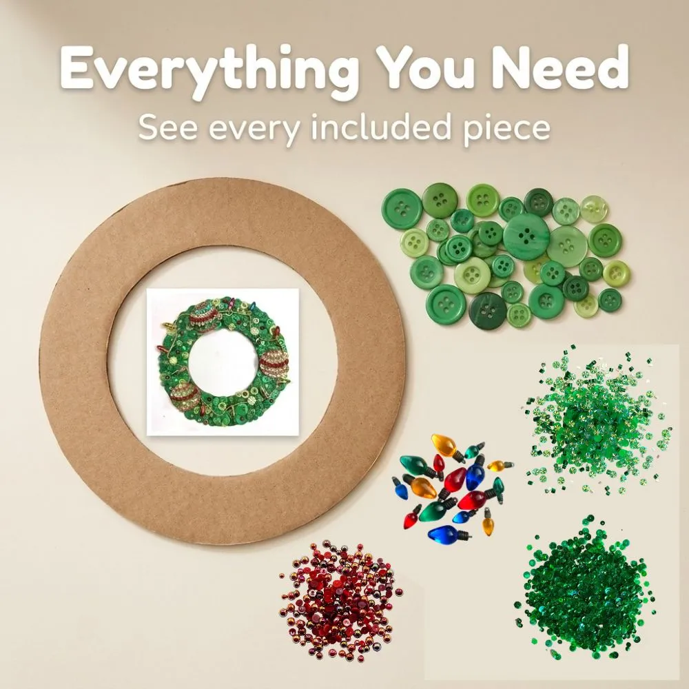 Buttons Galore Christmas Wreath Bastelset 20 cm Komplettset