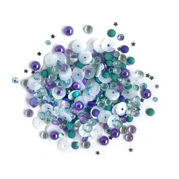 Buttons Galore Sparkletz Sailor's Sky Strassmix 10 g blau