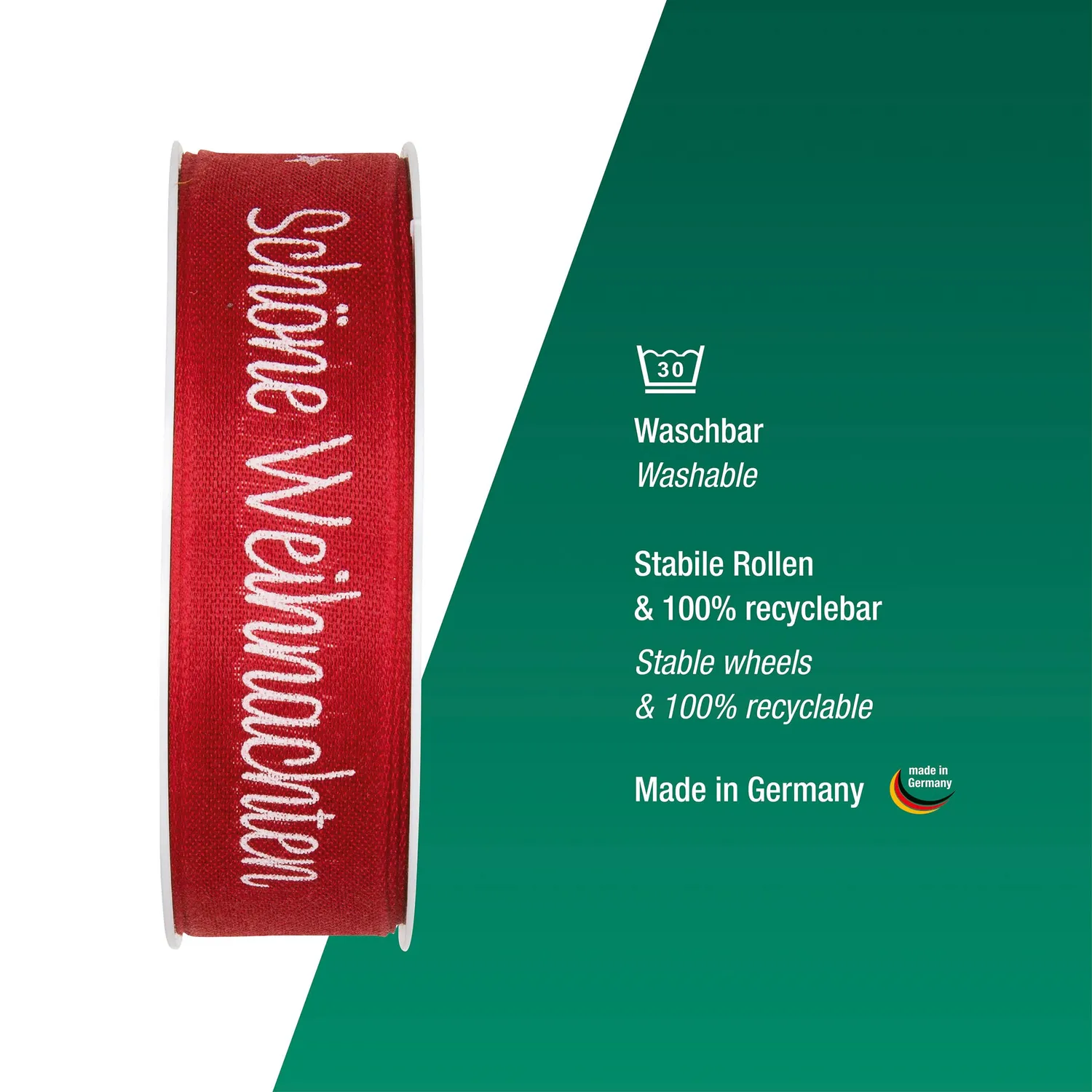 Halbach Weihnachtsband Schöne Weihnachten 25 mm x 18 m Geschenkband