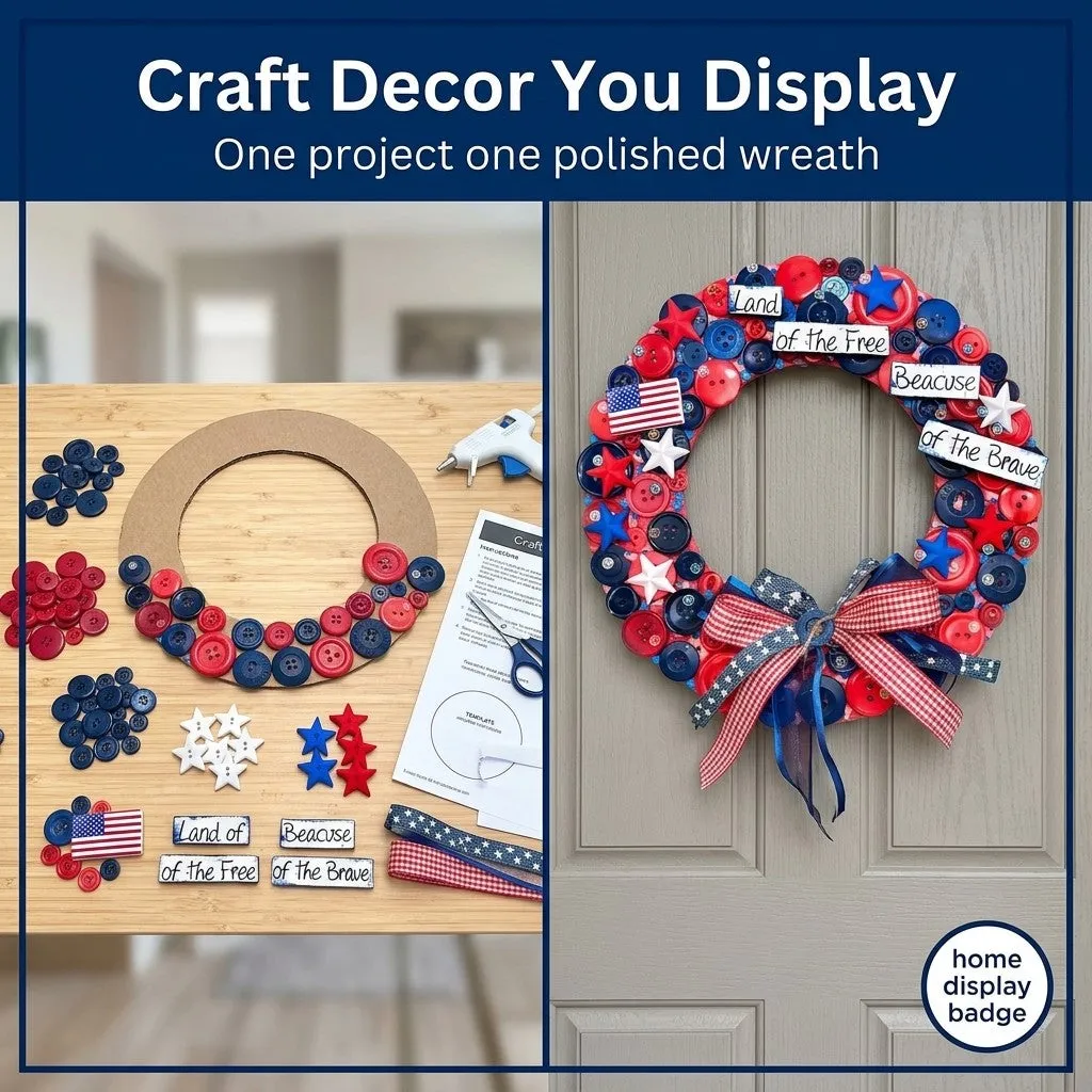 Buttons Galore Patriotic Wreath Bastelset Kranz 20 cm