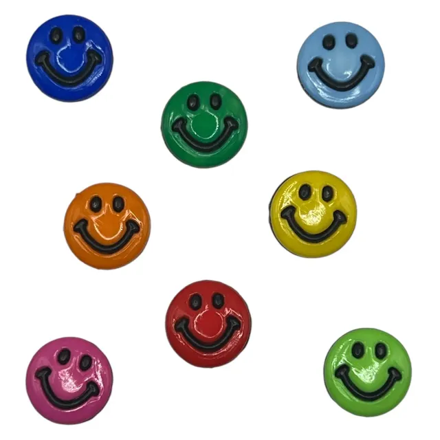Buttons Galore Smileys Retro Knöpfe 8 Stk 1/2 Zoll bunt