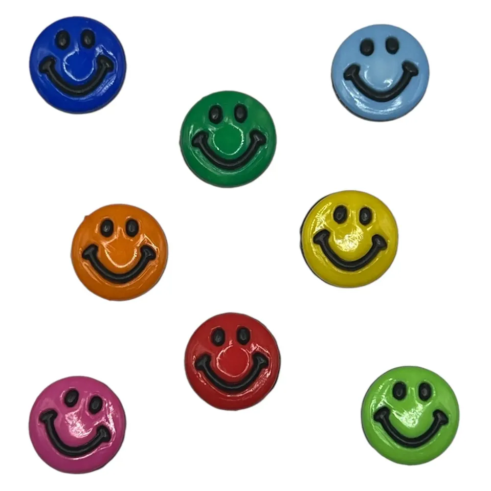 Buttons Galore Smileys Retro Knöpfe 8 Stk 1/2 Zoll bunt