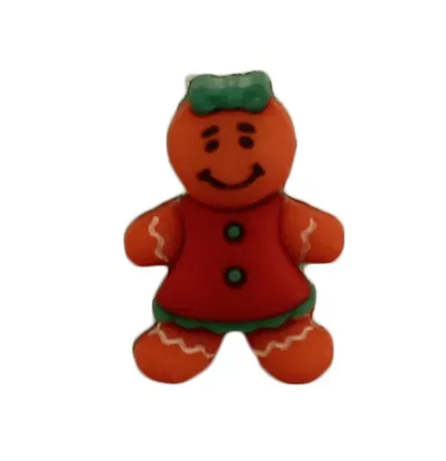 Buttons Galore Gingerbread Girl Knopf Weihnachtsmotiv