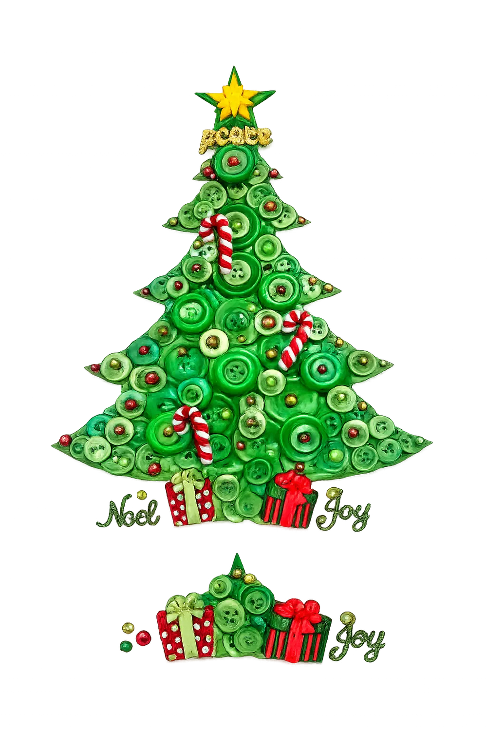 Buttons Galore Christmas Tree Bastelset Leinwand 20x25 cm