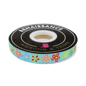 Renaissance Ribbon Soda Pop Daisy Dream Webband Blau 16mm 1 Yard