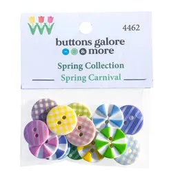 Buttons Galore Spring Carnival Knöpfe 15 Stück bunt waschbar