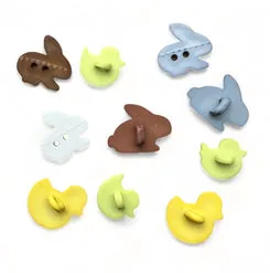 Buttons Galore Ducks and Bunnies Knöpfe 11 Stück Ostern