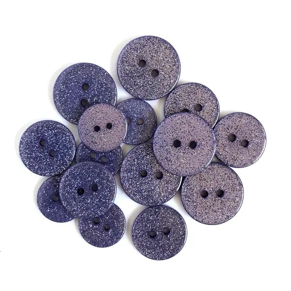 Buttons Galore Hydrangea Knöpfe 15 Stück lila Glitzer