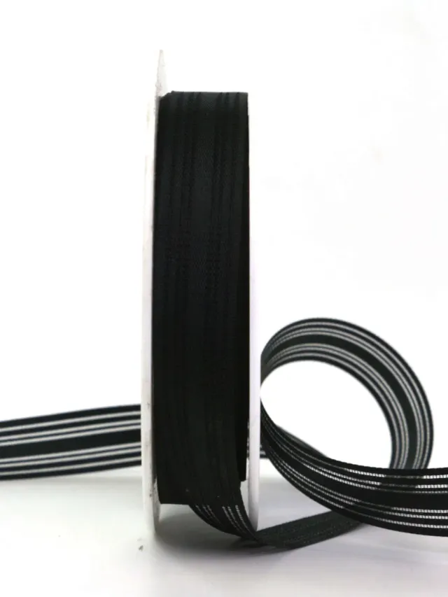ALJO DESIGN Trauerflor gestreift schwarz 25 m