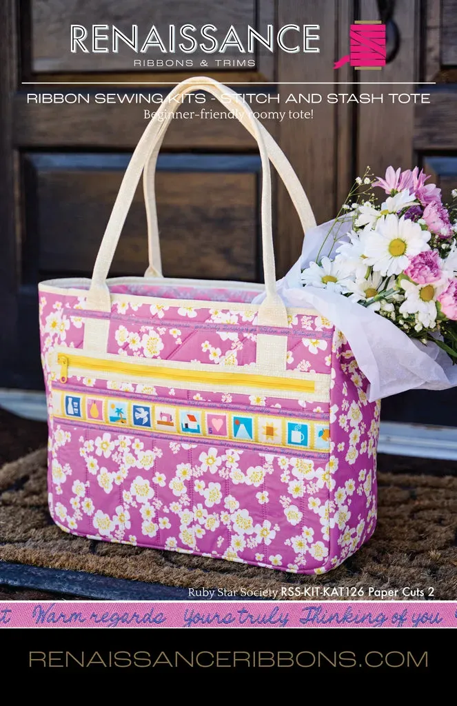 Renaissance Ribbon Stitch & Stash Tote Sewing Kit Paper Cuts 2
