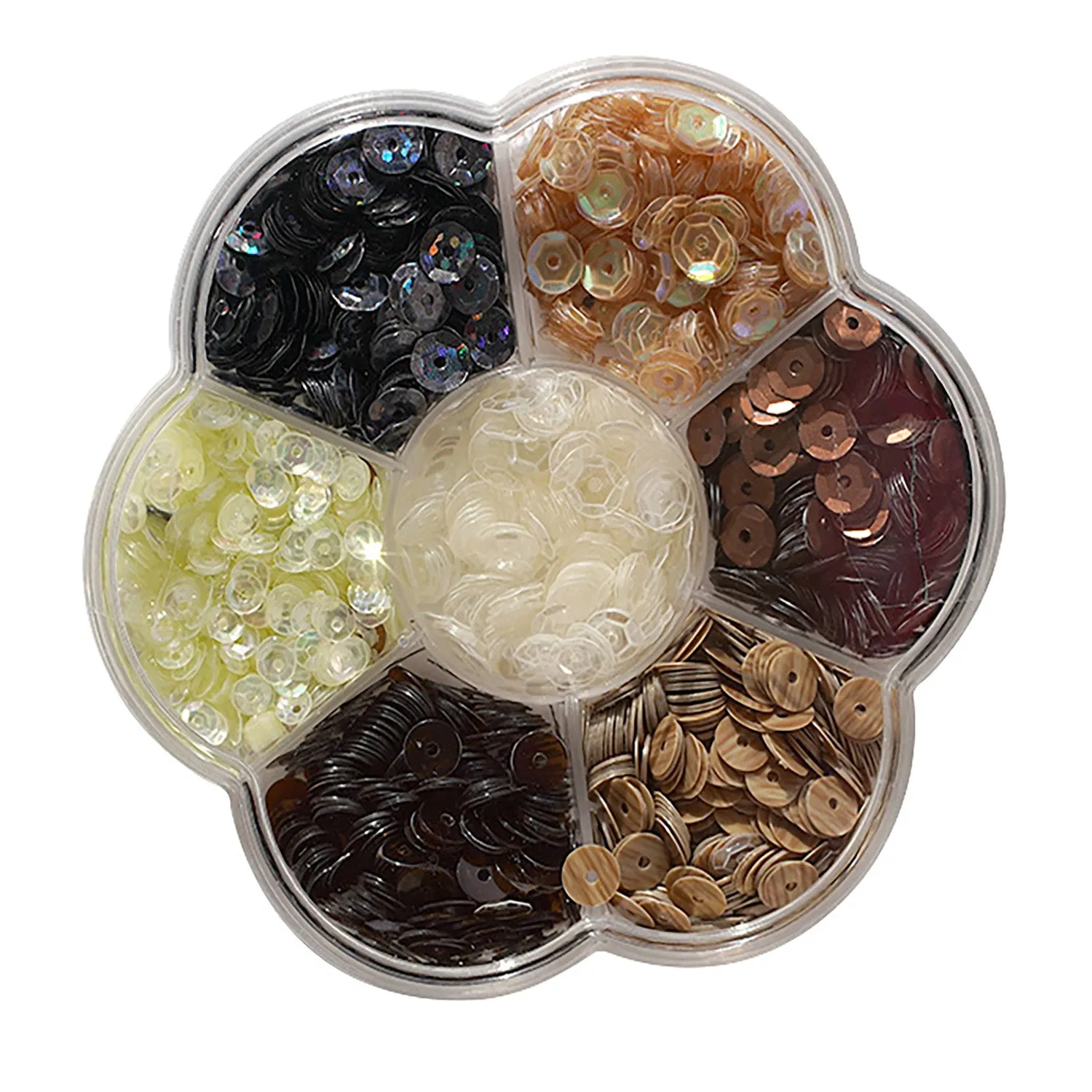 Buttons Galore Pailletten Blumenbox 35 g 7 Farben