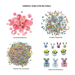 Buttons Galore Spring Wreath Bastelset 20 cm pastell