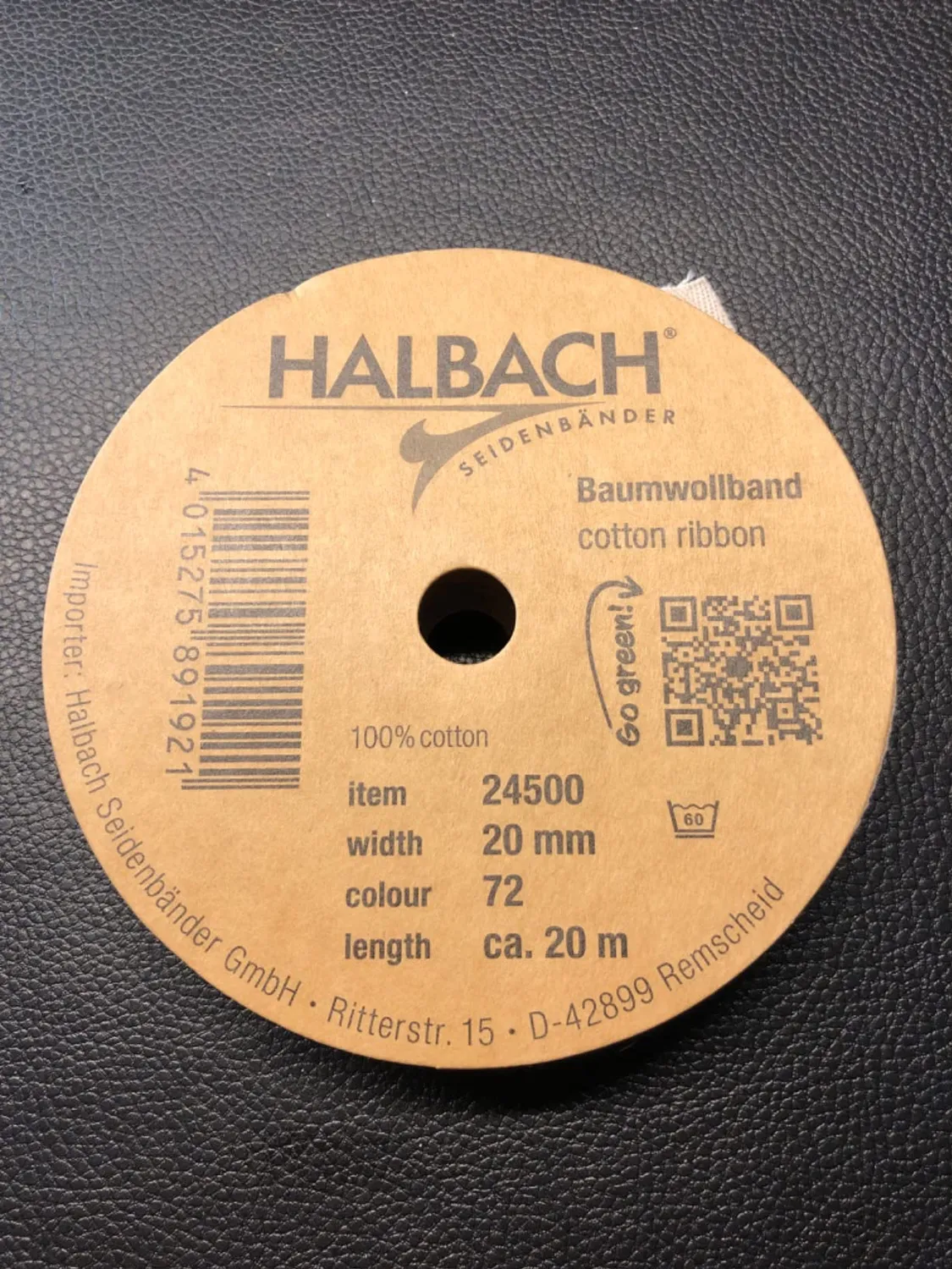 Halbach Baumwollband Baumwolle farbecht Rolle