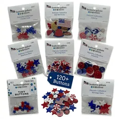 Buttons Galore Patriotic Knopfmix 120 Stück rot-weiß-blau