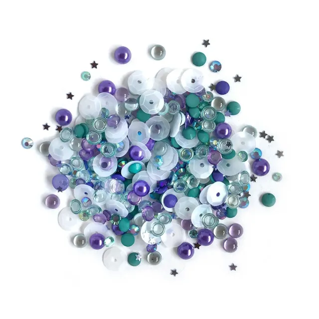 Buttons Galore Sparkletz Sailor's Sky Strassmix 10 g blau